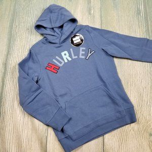 New HURLEY blue fleece lined pullover hoodie